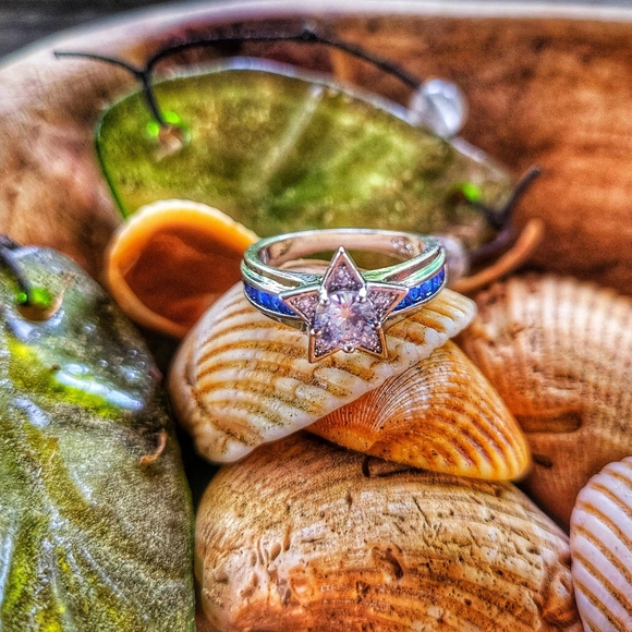 Star Lite Star Brite 925 Silver Blue Gem Ring - Picture 5 of 16